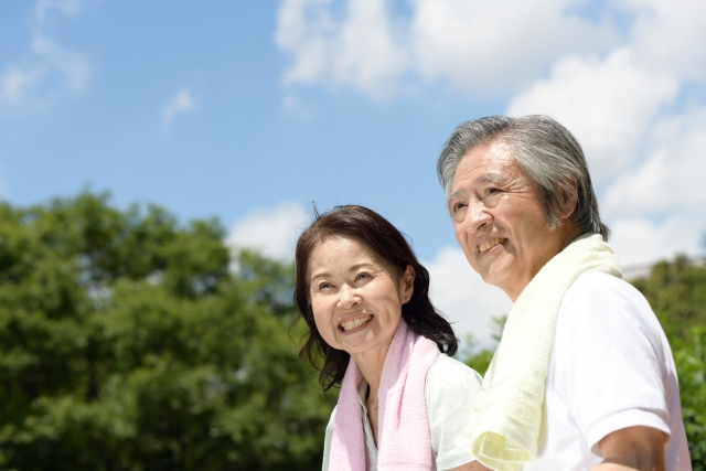 夫婦仲良く汗をかく