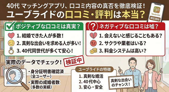 ユーブライドの口コミ・評判は本当？、のイラスト画像