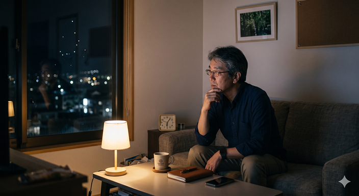 夜、一人の部屋でふと不安になる